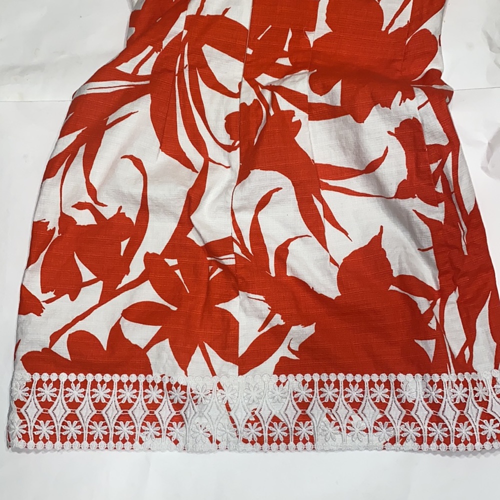 Eliza J Floral Shift Dress Orange White Sleeveless A Lined summer Dress size 2 - Picture 8 of 10